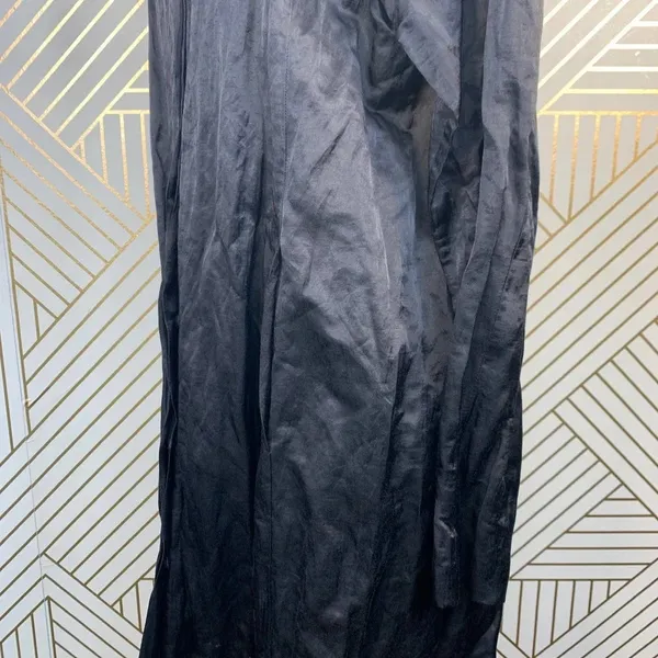 Eileen Fisher Crinkle‎ Black Sheen Overcoat Jacket - Image 5