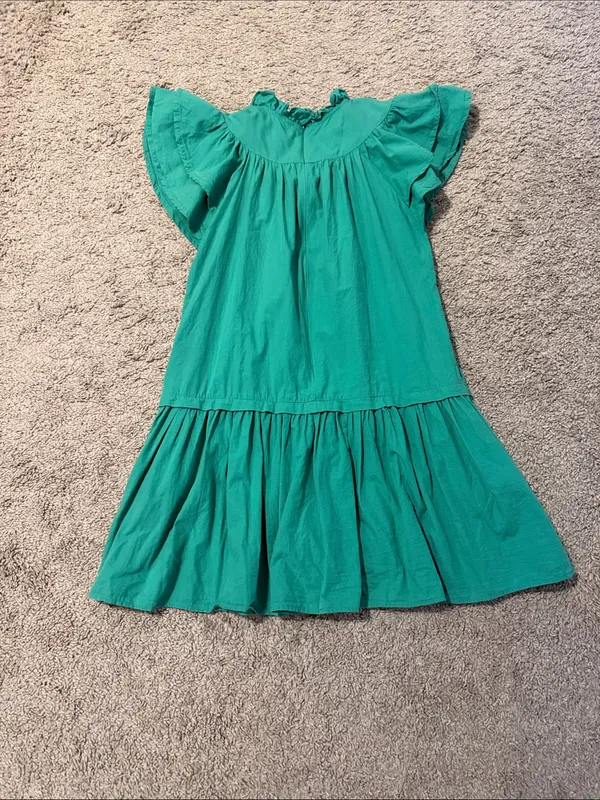 Pinch Emerald Green Ruffle Sleeve Tiered Mini Dress - Image 2