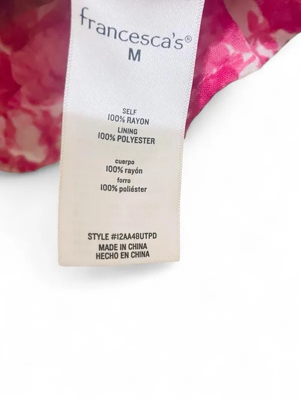 miami Hot Pink & White Floral Tie-Front Camisole - Image 6