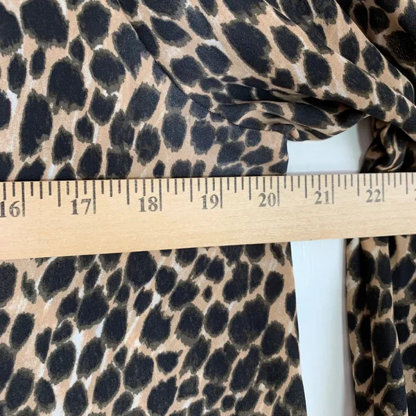 J. Crew Leopard Print Bow Neck‎ Long Sleeve Secretary Blouse Women's Size Small - Image 8