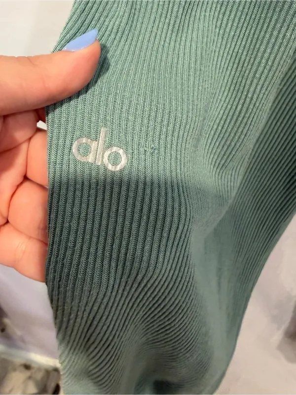 Alo ribbed Sage Green Lounge‎ Pants - Image 2