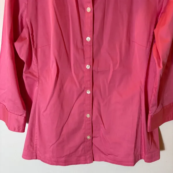 Banana Republic‎ Fitted Button Down Shirt Size Large Pink - Image 3