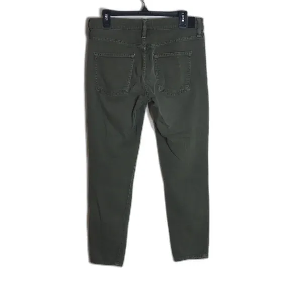 Vince ladies army green distressed 5 pocket skinny jeans‎ size 28 - Image 8