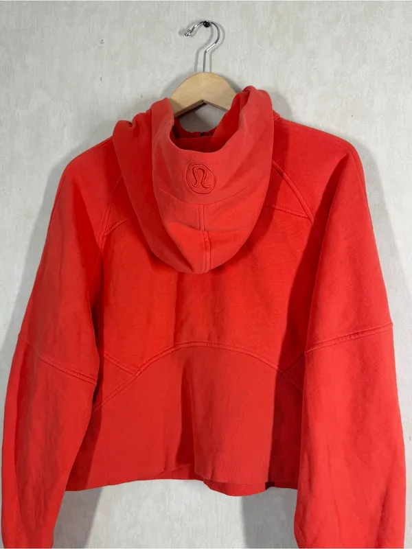 Lululemon Women’s Scuba Oversized 1/2 Zip Hoodie in Autumn Red Orange M/L - Image 6