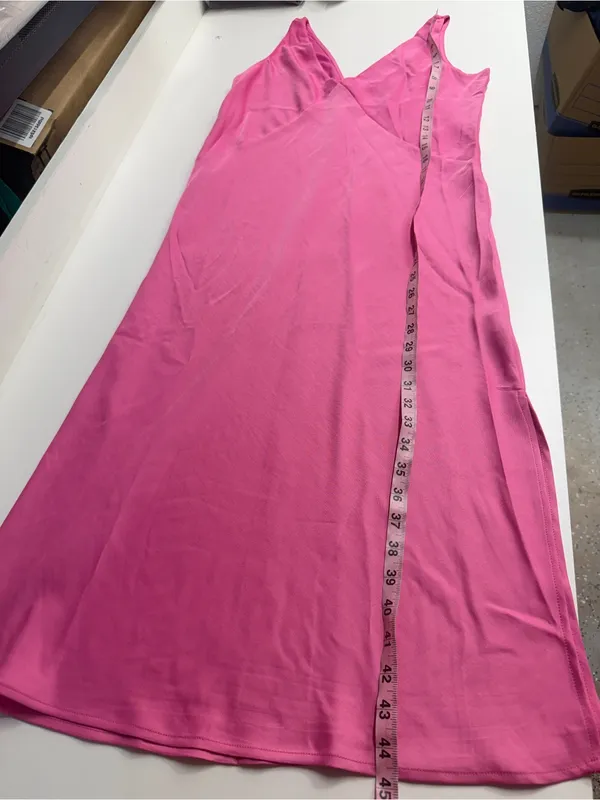 Imperfect pink slip dress vneck midi dress sleeveless slits medium wedding guest - Image 10