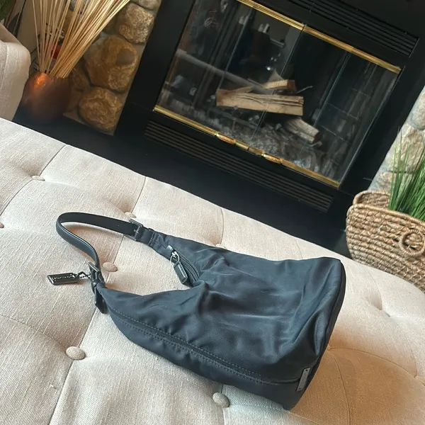 Coach Black Nylon Hobo Purse - Image 10