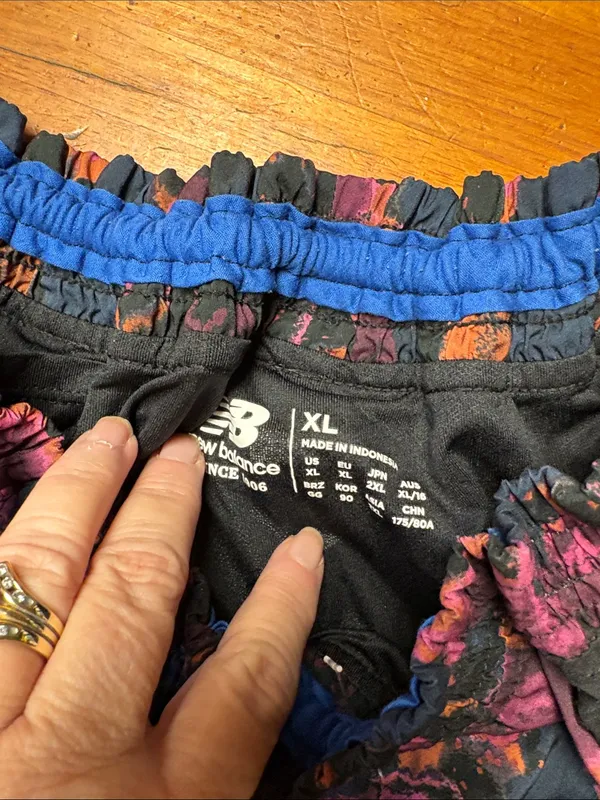 New Balance Black Maroon Orange Abstract Athletic Skort - Image 2