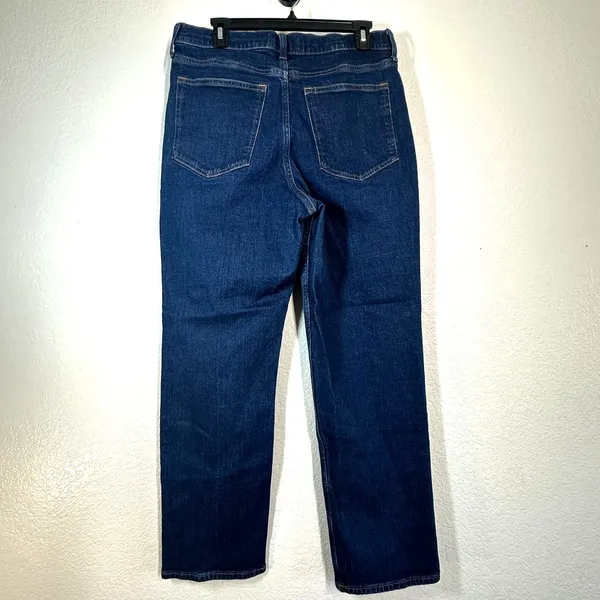 Quince straight dark wash jeans 29 stretch classic 29" inseam mid rise - Image 3