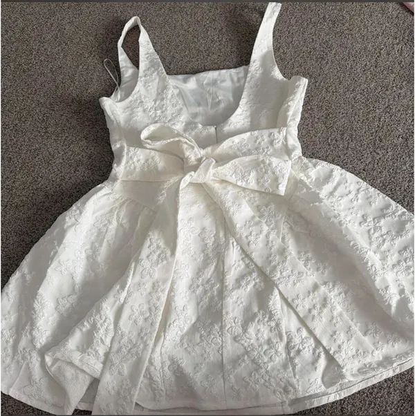 Floral Embroidered Dress White Size XL - Image 2