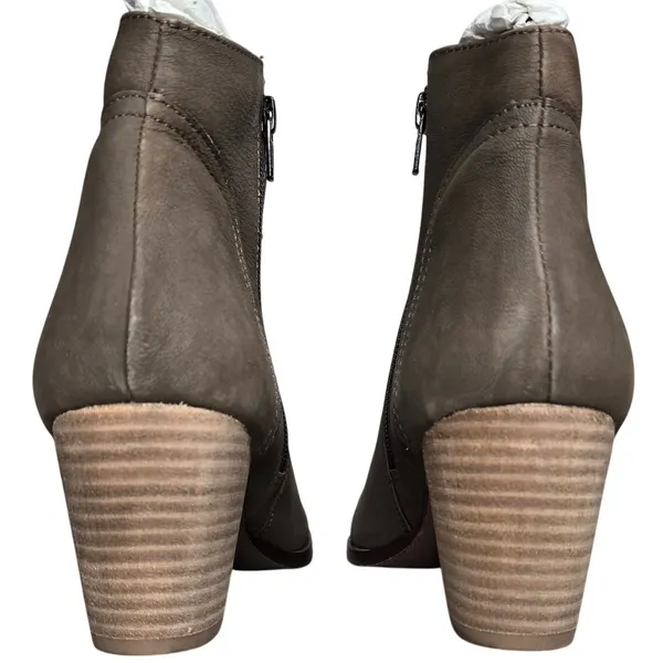 Diba Womens Taupe Sequoia Suede Leather Block Stack Heel Booties‎ 8.5 - Image 5