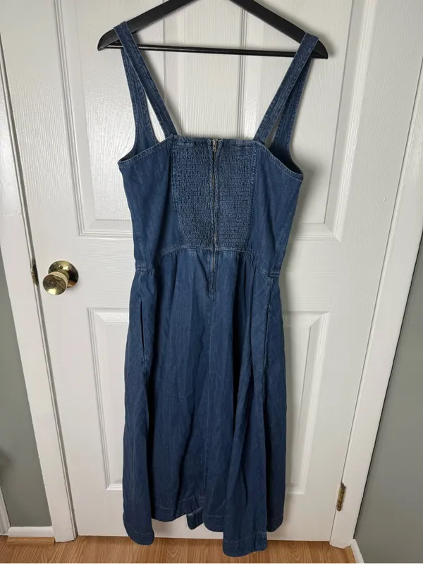 Reformation Janu Denim Midi Dress 10 - Image 5