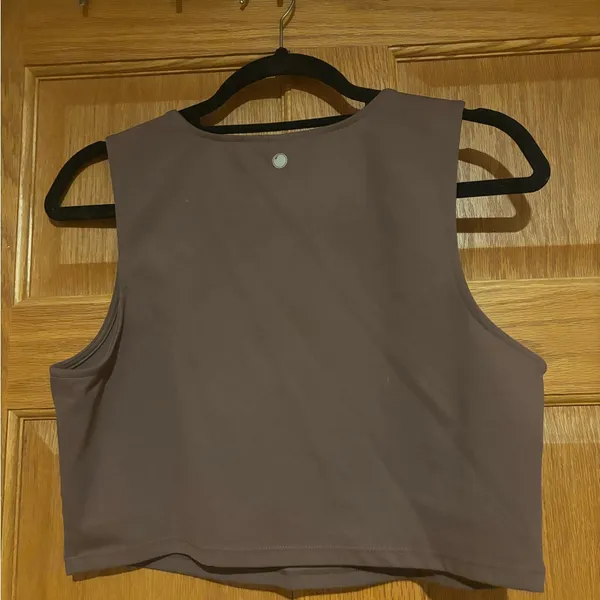 Yogalicious Brown Sleeveless Crop Top - Image 2