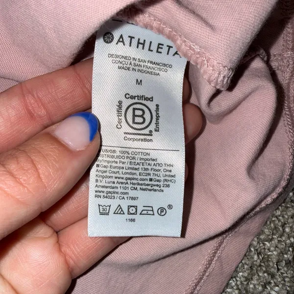 Athleta Tank Top Womens Medium Pink Excellent 100% Organic Cotton‎ Scoop Neck - Image 3