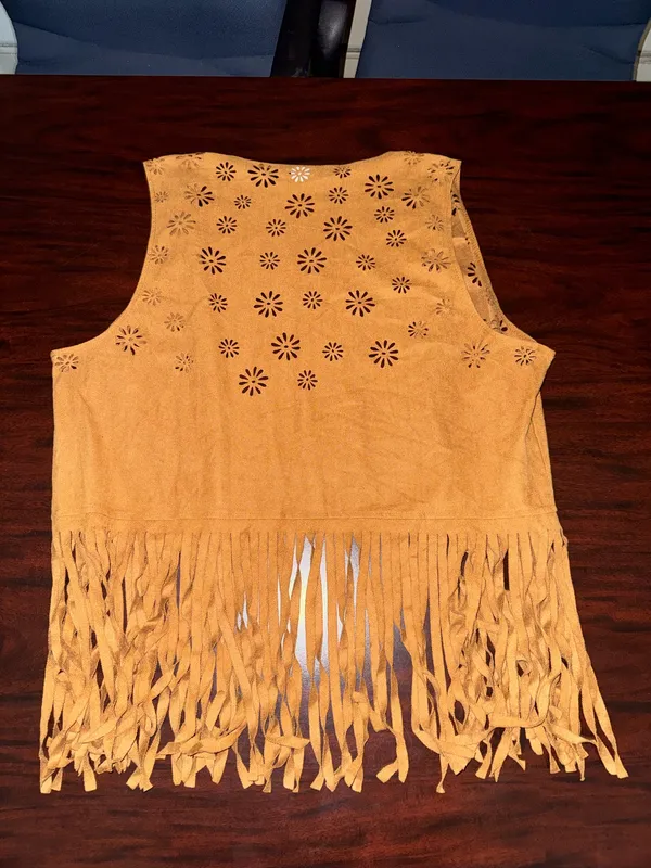 Spirit Halloween Fringed Hippie Vest Size Large/X-Large - Image 3