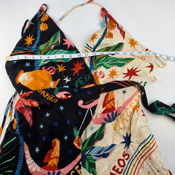 Farm Rio NWT Macacao Patch Zodiac Halter Jumpsuit Multi Color Astrological GG XL - Image 9