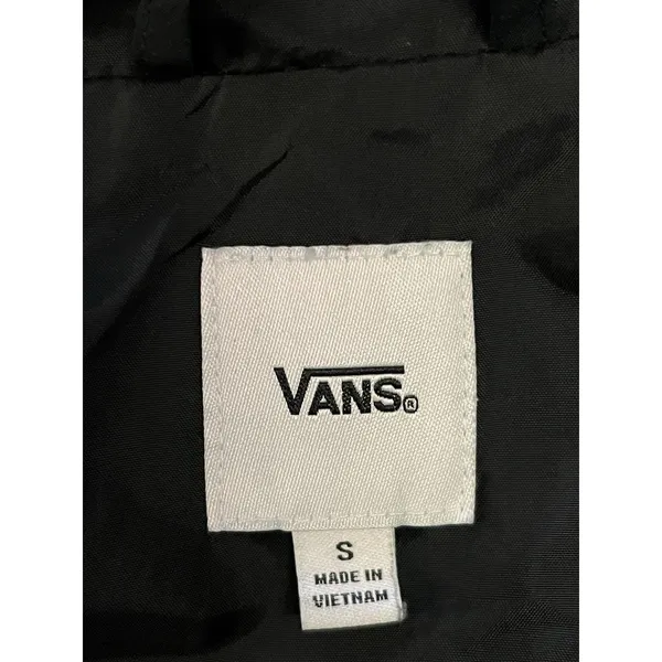 Vans Jacket Womens Sm Black White Hooded Full Zip Windbreaker Lightweight Skate - Image 7