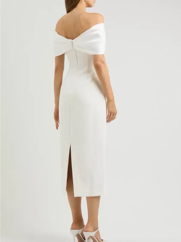 ODD MUSE The Ultimate Muse Bow Midi Dress In White, S - Image 6