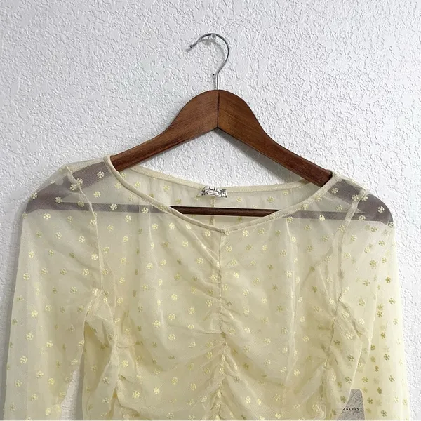 NWOT Free People Womens Top Cream Most Likely Layering Long Sleeve Size Medium - Image 4