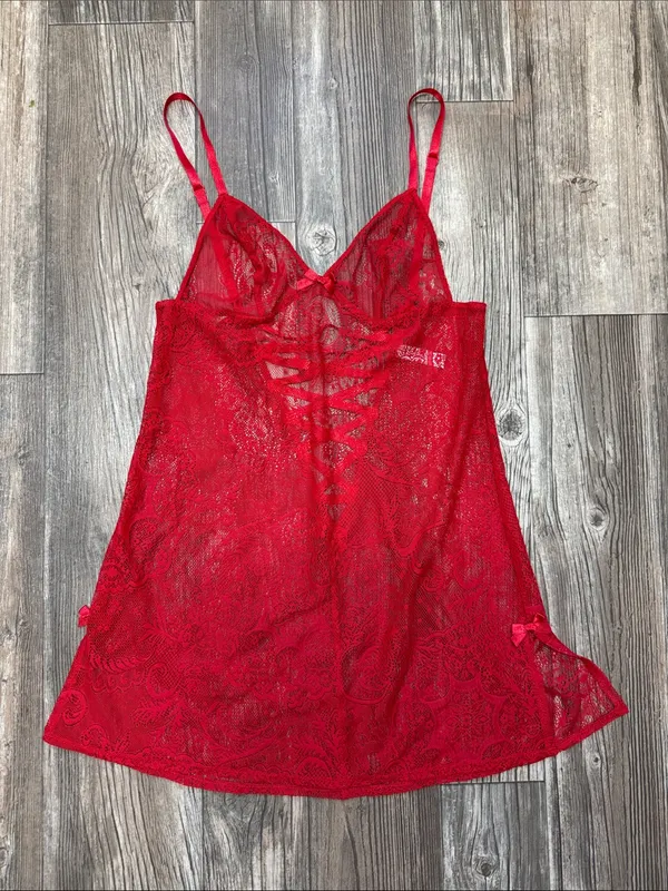Victoria’s Secret Red Lace Babydoll Chemise Slip | Size Small - Image 2