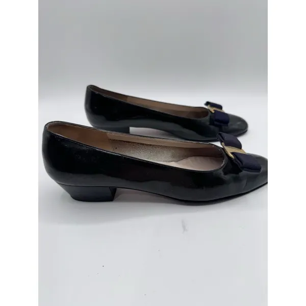 Salvatore Ferragamo Boutique Vara Bow Pumps Black Leather‎ Women's 8.5 AAA - Image 8