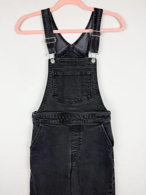 Levi’s Premium Ribcage Wide Leg Cropped Overalls Washed Black Size 25 - Image 4