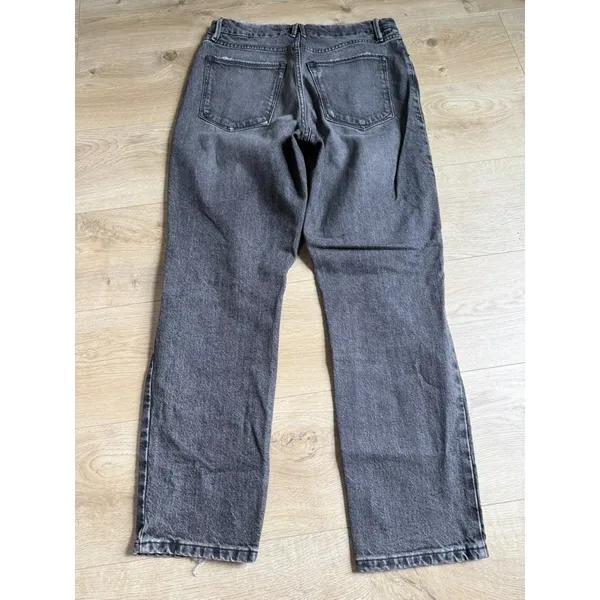 Good American Good Distressed Jeans Women's Size 6/28 Washed Out Black Mid Rise - Image 2