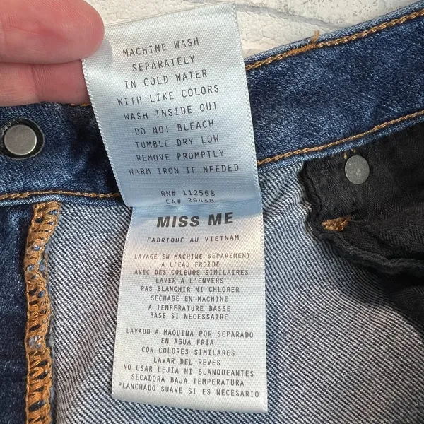 Miss Me Boot Jeans Womens 32 Blue Medium Wash Stretch Denim Whiskering NO‎ Bling - Image 12