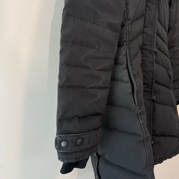 Canada Goose Black Lorette Parka 2090L Down‎ Winter Coat Fur Trim Hood Size XS - Image 9