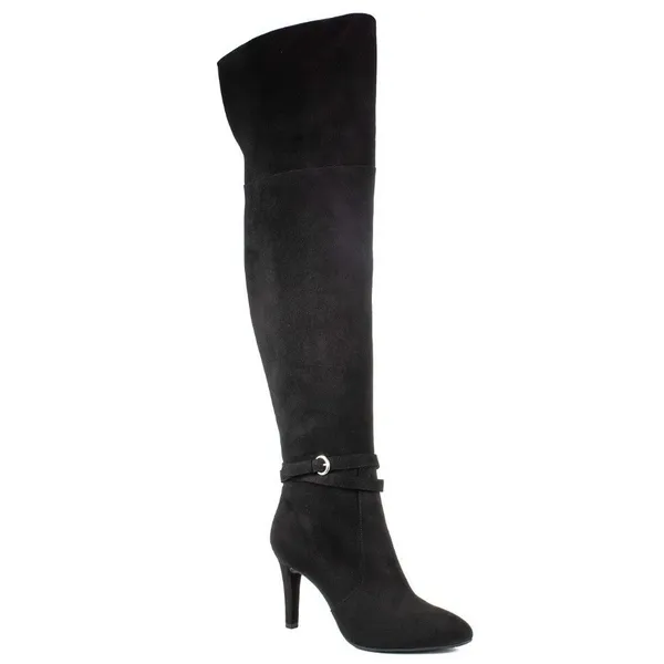 Rialto Clea Black‎ Faux Suede Over-The-Knee Boot 4 Inch Heel Special Occasion 9 - Image 2