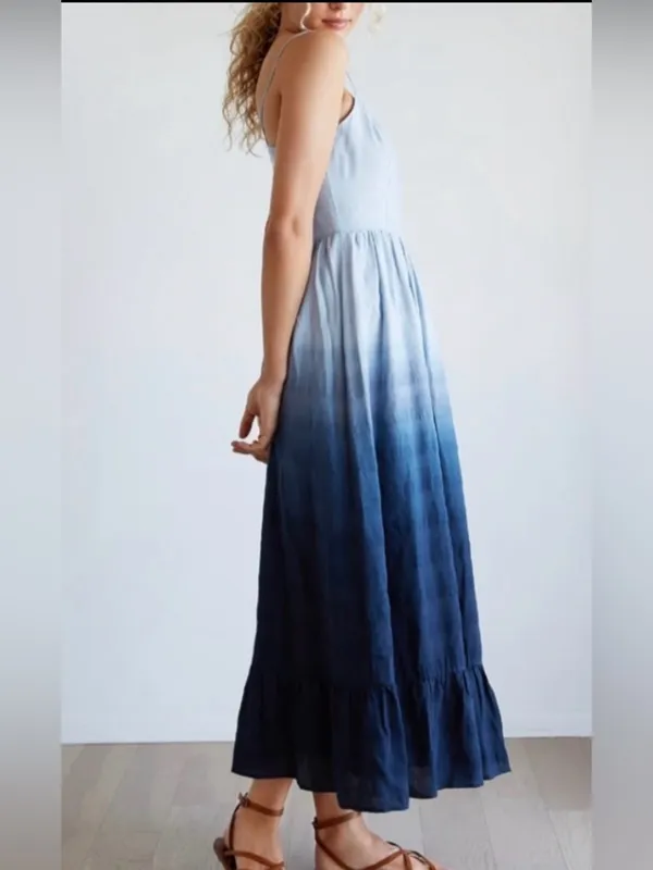 Madewell Light-to-Dark Blue Ombre Spaghetti-Strap Maxi Dress - Image 2