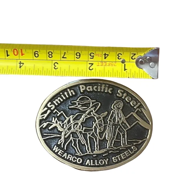 Smith Pacific Steel Dyna Brass Vintage Belt Buckle - Image 6