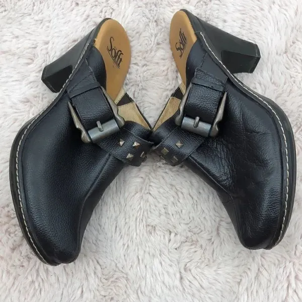 Sofft dark brown leather one buckle 3.5” heel - Image 4