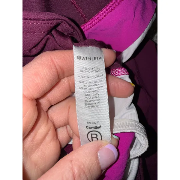 Athleta Colorblock Running Shorts Women‎ Medium Pink Purple Excellent Activewear - Image 4