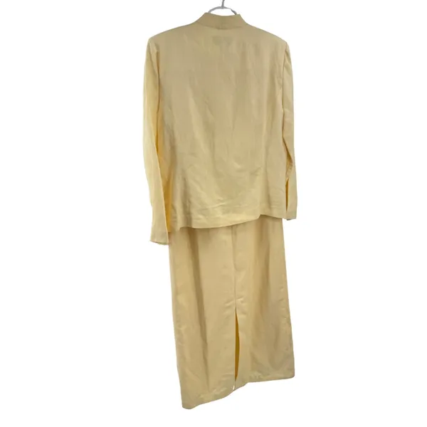 Jessica Howard Butter Yellow Embroidered Midi Dress and jacket 2pc set 12 linen - Image 2