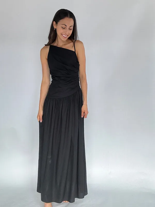 Linen Dress Black - Image 3