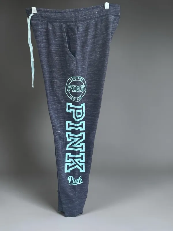 Victoria's Secret PINK black multi-logo skinny jogger sweatpants. - Image 5