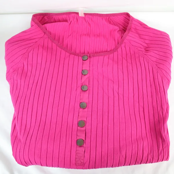 Free People Movement Pink Long Sleeve Button Up Shirt Top Size Womens Size XS - Image 6