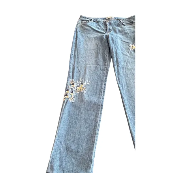 J. Jill Denim Straight Leg Embroidered Jeans size 12 - Image 9