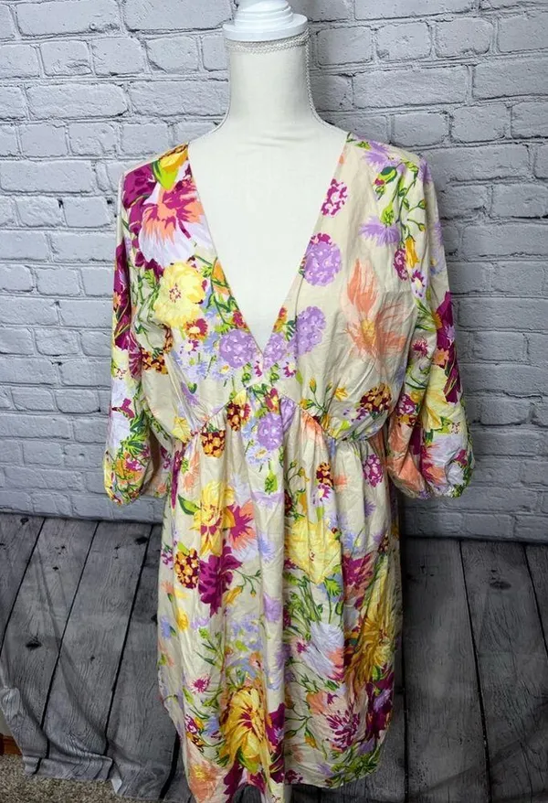 H&M puff sleeve empire waist dress size large - Image 7