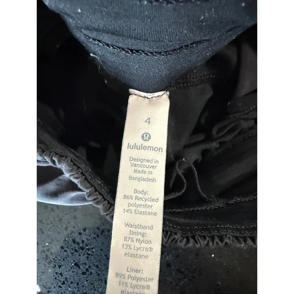 Lululemon Track That Mid-Rise Lined Short 4 Black Womens Size 4 Running Training - Image 4