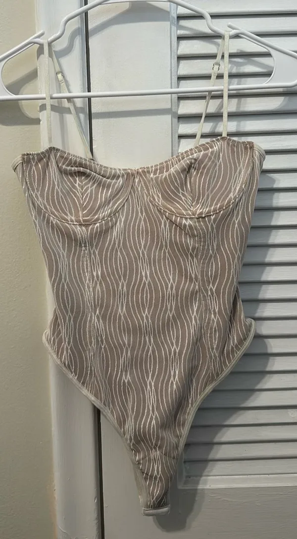 White Fox Boutique Bodysuit Mesh White  - Image 3