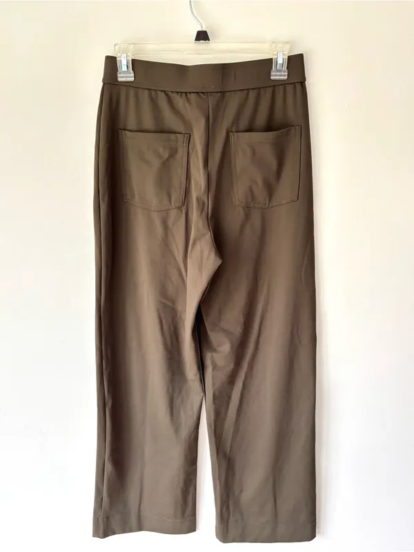 Halara Day Stretch High Waisted Wide Leg Pants Olive Green Athleisure Comfort - Image 8