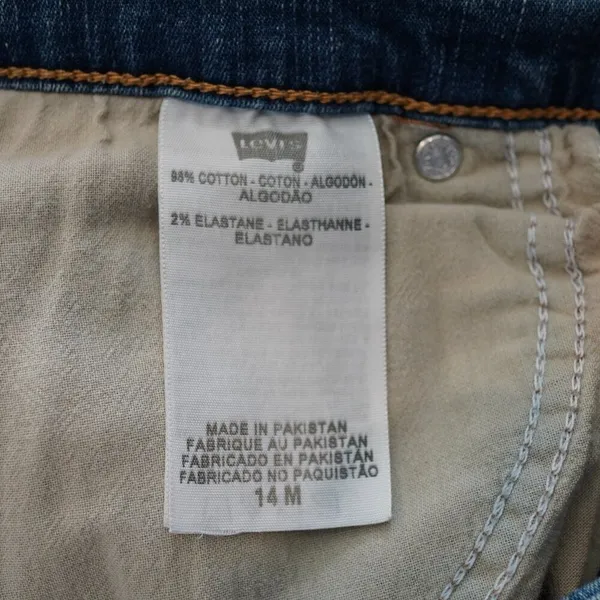 Levis 512 Perfectly‎ Slimming Bootcut Jeans Dark Wash Cotton Blend Size 14M - Image 8