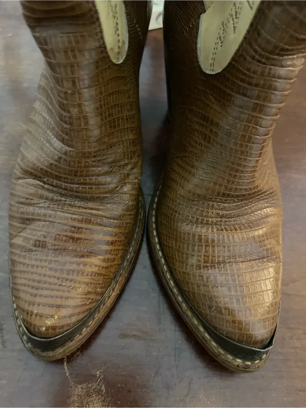 Vintage Zodiac Women’s Brown & Cream Western Cowboy Boots w/ Heel 👢🤠 - Image 5