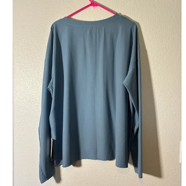 Halara Women's Sweatshirt Size XL Thumb Hole Waffle Casual Blue Oversized NEW - Image 2