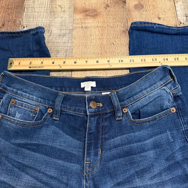 J. Crew Factory Wmns Medium Denim Straight Leg Jeans Sz 26 Stretch Closet Staple - Image 3