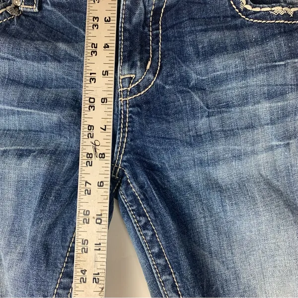 Miss Me size 31 mid rise easy boot jeans embroidered cowgirl western rodeo blue - Image 14
