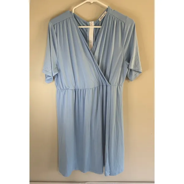 Ekouaer Button Back Dress‎ Athleisure Beach Coastal Chic Size L - Image 3