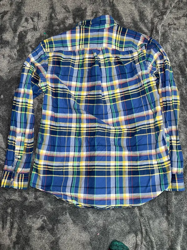 Polo Ralph Lauren Men’s Plaid Button Down Shirt Blue Multicolor Long Sleeve Size M - Image 7