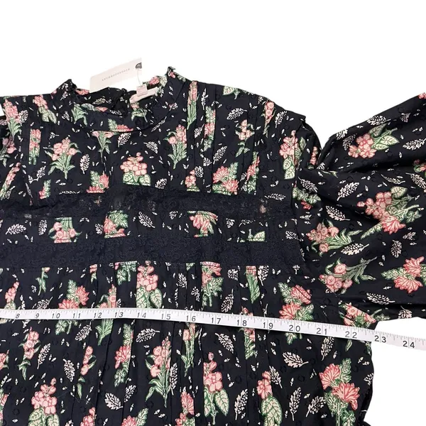 Pilcro Anthropologie NWT Large Long‎ Sleeve Mock Neck Swing Mini Dress Floral - Image 10